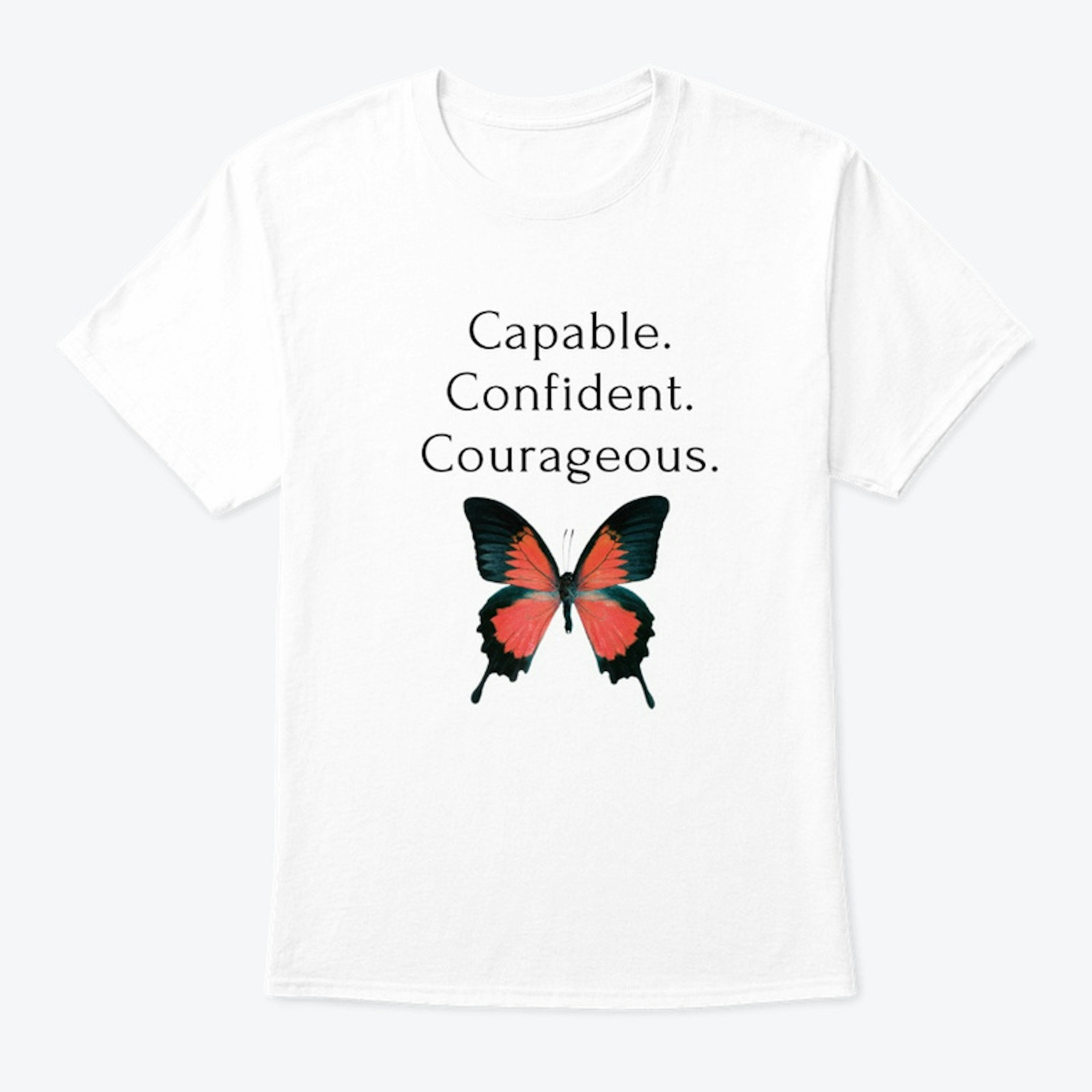 Capable Confident Courageous-Red Btrfly 