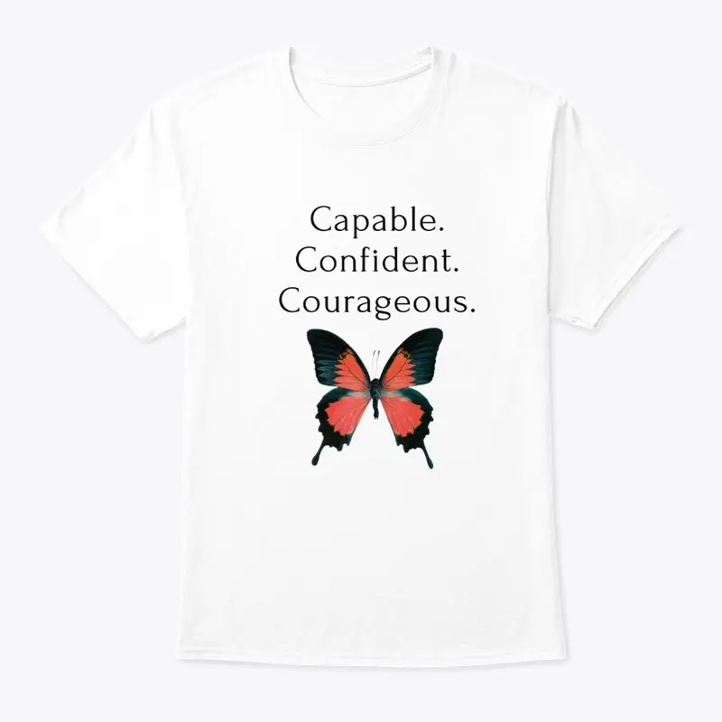 Capable Confident Courageous-Red Btrfly 