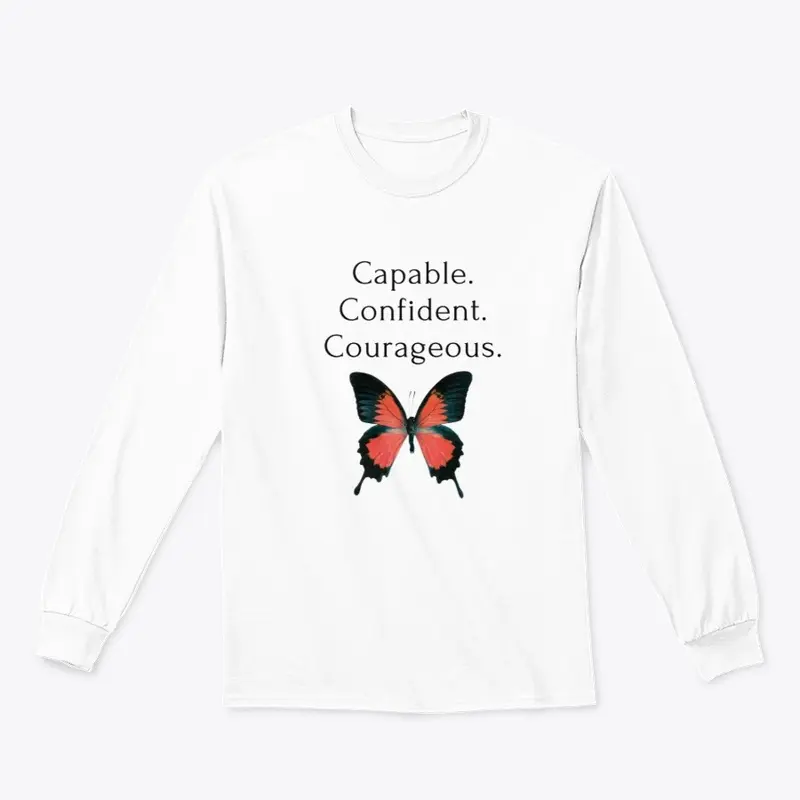 Capable Confident Courageous-Red Btrfly 