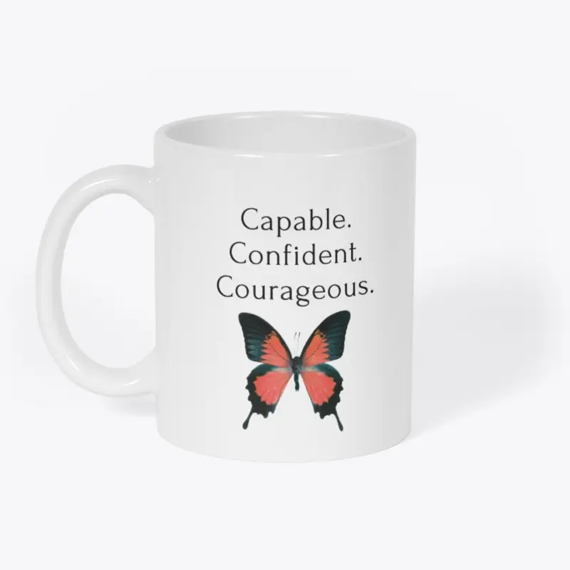 Capable Confident Courageous-Red Btrfly 